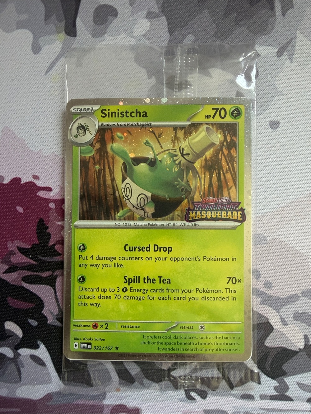 Sealed Pokémon Twilight Masquerade Sinistcha 022/167 Best Buy Promo Mint ✨5/$25✨